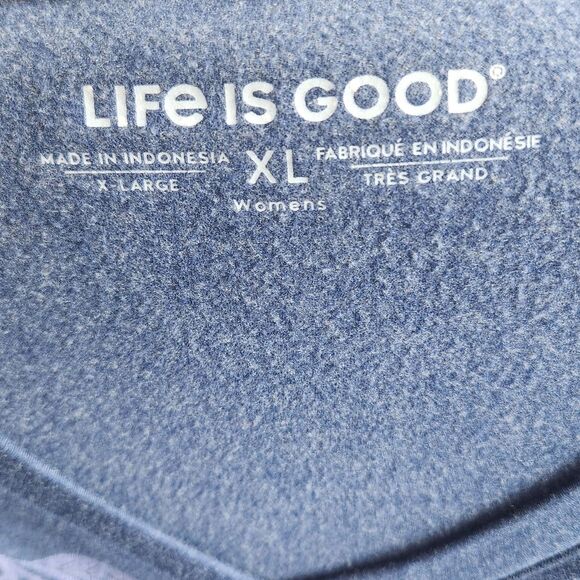 Life Is Good Women Blue Knit Top-Lilac Embroidery-Grandmacore-Stretch-Comfort XL - Picture 9 of 10
